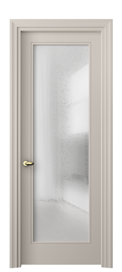 Межкомнатная дверь Эссе 8502 Матовый светло-бежевый Фактурное стекло "Лёд", триплекс Цена 76299 ₽ | Volhovec