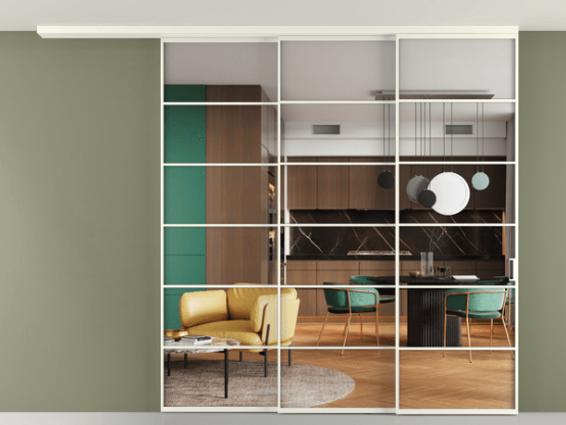 Перегородка Formato вдоль стены на потолок телескопик синхро 3 #VENDORCODE# #FURNISH# #GLASS# Цена #PRICE# #CURRENCY# | Volhovec