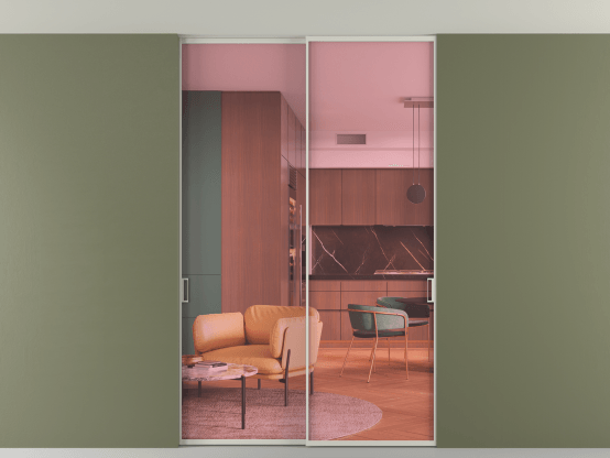 Алюминевая перегородка vn2_01 Алюминий тёплый серый Прозрачное розовое стекло, триплекс, 6мм. Цвет Алюминий тёплый серый. Материал Алюминий в эмали. Коллекция Перегородка Формато внутри проёма скрытое крепление в потолок 2 створки. Фото. Алюминевая перегородка vn2_01 Алюминий тёплый серый Прозрачное розовое стекло, триплекс, 6мм. Цвет Алюминий тёплый серый. Материал Алюминий в эмали. Коллекция Перегородка Формато внутри проёма скрытое крепление в потолок 2 створки. Картинка.