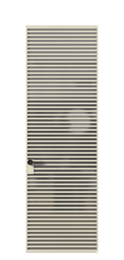 Дверь межкомнатная АЛПЛ040.07 АБСР Серый сатин триплекс. Цвет Алюминий бежево-серый. Материал Алюминий в эмали. Коллекция Формато. Картинка.