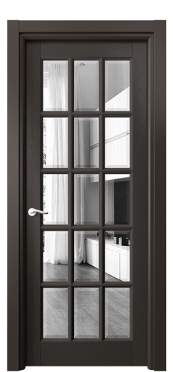 Дверь межкомнатная 0708 ДАН ЗЕР-Ф. Цвет Дуб антрацит. Материал Массив дуба эмаль. Коллекция Лигнум. Картинка.