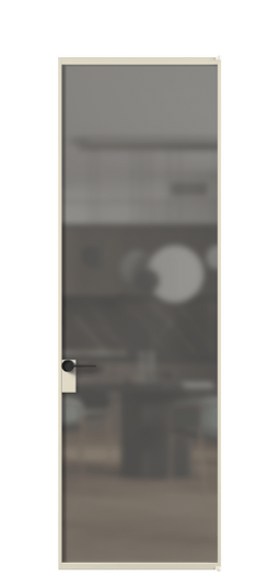 Дверь межкомнатная АЛПЛ040.01 АБСР Серый сатин триплекс. Цвет Алюминий бежево-серый. Материал Алюминий в эмали. Коллекция Формато. Картинка.