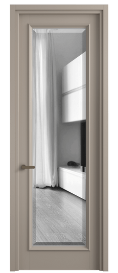 Дверь межкомнатная 6702 МБСК ЗЕР ФАЦ. Цвет Матовый бисквитный. Материал Гладкая эмаль. Коллекция Шарм. Картинка.
