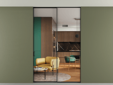 Перегородка Формато внутри проёма скрытое крепление в потолок 2 створки